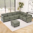 thumbnail image 1 of Bonzy Home Canapé Sectionnel Convertible pour Salon avec Ottoman Vert, 1 of 6