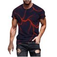thumbnail image 2 of Qertyioot Hommes Imprimer Manches Courtes Col Rond T-shirt Casual Mode Manches Courtes Dégagement, 2 of 5