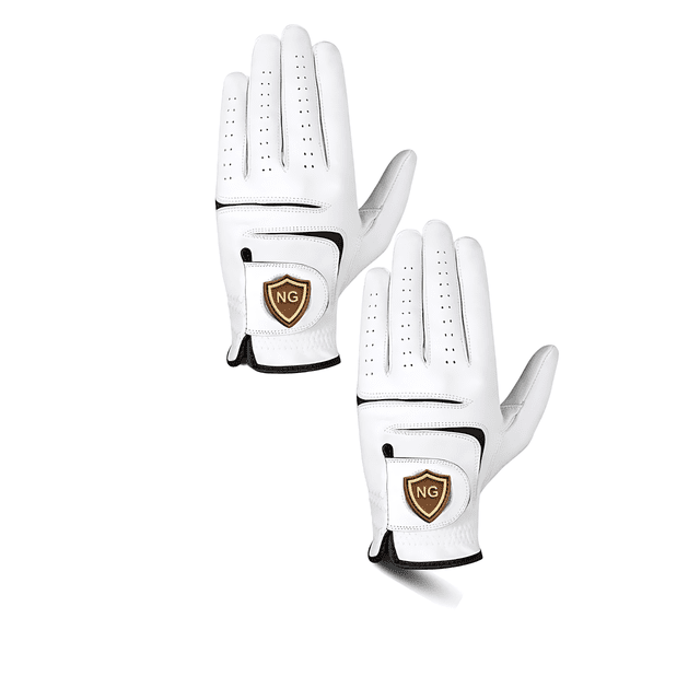 Gloves Gants de Golf - Cuir Cabretta - Taille g - Main Gauche Seulement - Quantité 2 - par North. une Paire de Gants de Golf Blancs pour Main Gauche Fabriqués en Cuir Cabretta de Qualité Supérieure, avec des perforations pour la Respirabilité, un design Ergonomique pour le Confort et une Fermeture Velcro Sécurisée. les Gants Sont Conçus pour les Golfeurs Droitiers et Comprennent des zones d'Usure Renforcées pour la Durabilité. Emballés en Ensemble de Deux, Ces Gants Sont Idéals pour Jouer par Tous les Temps et Offrent une Meilleure Prise et un Contrôle de l'Humidité
