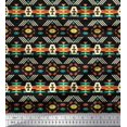 thumbnail image 1 of Soimoi Moss Georgette Fabric Geometric Southwestern Print Fabric by the Yard 42 Inch Wide, 1 of 3