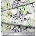 thumbnail image 2 of Soimoi Poly Georgette Fabric Leaves & Anemone Flower Print Fabric by The Yard 52 Inch Wide, 2 of 3