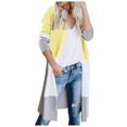 thumbnail image 2 of Light Cardigans for Women Ladies Paneled Contrast Striped Pocket Cardigan Long Jacket on Clearance, 2 of 7