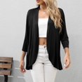 thumbnail image 4 of Cardigan à Manches 3/4 pour Femmes Cardigan à Manches 3/4 pour Femmes Mode Décontractée Confortable Cardigan Uni Haut Blouse, 4 of 9