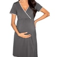 thumbnail image 1 of Jchiup Robe de Maternité à Manches Courtes à Col en V pour Femmes, Chemise de Nuit d'Allaitement pour l'Allaitement, Vêtement de Nuit, 1 of 6