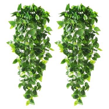XZNGL Wall Decor Plants Decor Indoor 2Pcs Artificial Hanging Plants for Wall Indoor Outdoor Decoration (No Baskets)