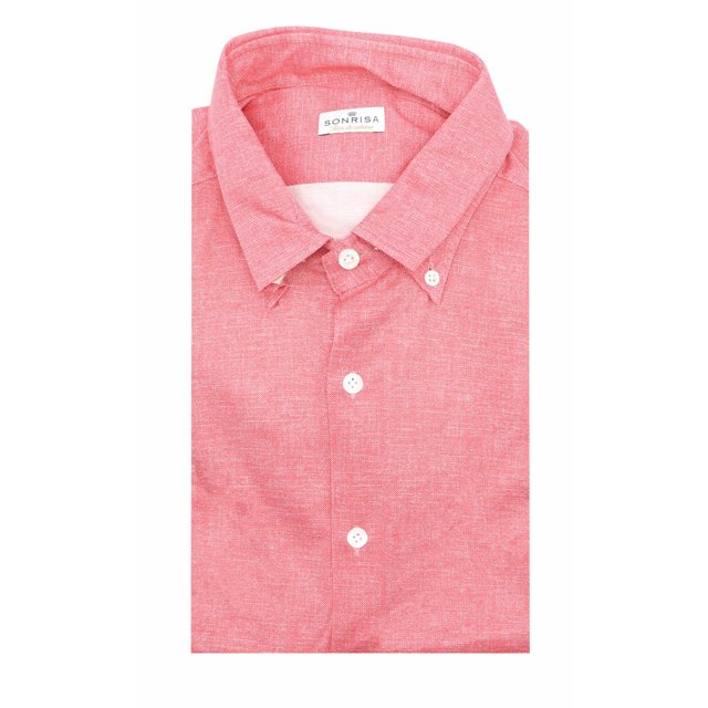Sonrisa Chemise Habillée pour Homme 14 Rouge Fior Di Cotone - L