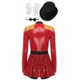thumbnail image 2 of iiniim Womens Sequin Leotard Circus Halloween Cosplay Costume Adults Ravishing Ringmaster Costume Set Red S, 2 of 8