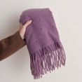 thumbnail image 4 of RXIRUCGD Women's Fashionable Solid Color Tassels Soft Skin Friendly Scarf( Hot Pink ), 4 of 4