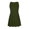 thumbnail image 3 of RKSTN Robes d'Été pour Femmes 2024 Sans Manches à Col Rond Couleur Unie Ample Fluide Plissée Robe Mini Décontractée Ligne A Robes de Plage avec Poches, 3 of 4