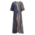 thumbnail image 4 of Robe d'Été à Fleurs pour Femmes Été Décontractée Imprimée avec Poche Col en V Manches Courtes Robe d'Été Robe d'Été pour Femmes avec Manches Robe d'Été avec Manches pour Femmes, 4 of 6