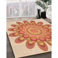 thumbnail image 3 of Ahgly Company Tapis d'Intérieur Rectangulaire Transitionnel Orange Rouge Orange Lavable à la Machine, 2 Pieds x 3 Pieds, 3 of 7