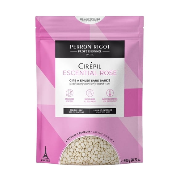 Cirepil - Escential Rose - 800G / 28.22 Oz Wax Beads Bag - Light Rose Scent - All-Purpose Creamy Texture - Perfect For Bikini Waxing