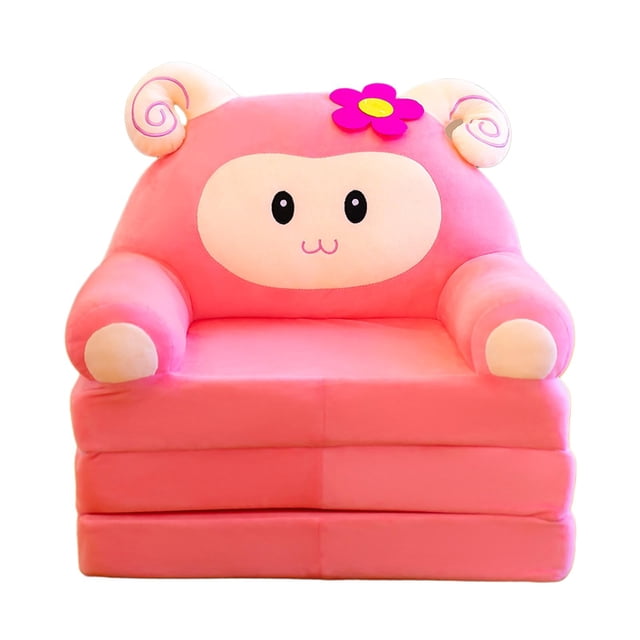 Infant Couch Cover, Foldable Furniture Protector Sofa Bed Cover Washable Cartoon Pink Sheep