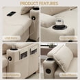 thumbnail image 4 of Sectional Sleeper Sofa L shaped Charging Couch with Usb Storage Chaise Reversible Pull Out Bed for Small Space, Beige, 4 of 8