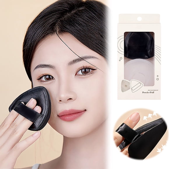 Triangle High Definite Black Powder Puff Dry Wet Use Non Eating Powder Concealer Makeup Holding Sponge Powder Air Cushion Beauty Egg