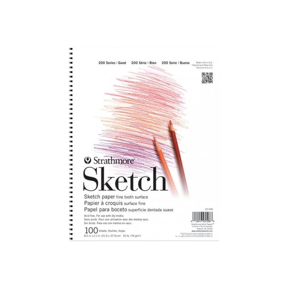 Strathmore 200 Series Sketch - Papier - Relié par Fil - Lettre - 100 Feuilles