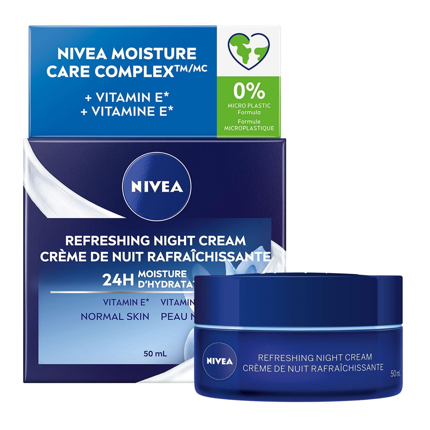 NIVEA Refreshing Night Cream 24h Moisture for Normal Skin Type, 50 mL
