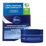 NIVEA Refreshing Crème de nuit 24h L'humidité pour le type de peau normal, 50 mL