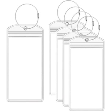 Set of 5 suitcase tags, transparent suitcase luggage tags, travel suitcase tags, airplane cruise luggage tags for bags