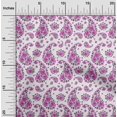 thumbnail image 2 of oneOone Silk Tabby Fuschia Pink Fabric Asian Paisley With Floral Sewing Material Print Fabric By The Yard 42 Inch Wide, 2 of 4