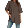 thumbnail image 2 of LUOGENLI T-shirts pour Femme pour Femmes Femmes T-Shirt à Col Rond Ajusté Hauts Basiques Manches Courtes T-Shirt d'Été Hauts T-Shirt Classique Tee T-shirts pour Femmes T-shirts Graphiques TTG Grande Taille Fête de la Saint-Patrick Café L, 2 of 4
