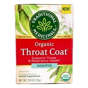 Traditional Medicinals - Organic Throat Coat Tea Eucalyptus - 16 Tea Bags
