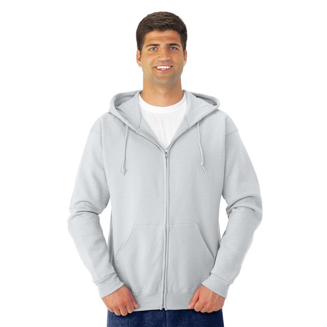 Jerzees Adult NuBlend Full Zip Hooded Sweatshirt, S, Ash