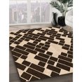 thumbnail image 3 of Ahgly Company Tapis d'Intérieur Lavable en Machine Carré Transitionnel Noir Brun, 4 Pieds Carré, 3 of 7