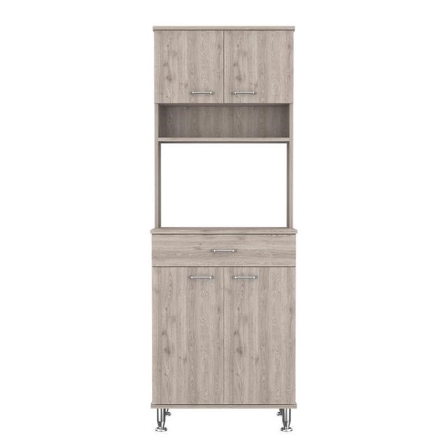 TUHOME Della 60 Kitchen Pantry Engineered Wood Pantries in Gray