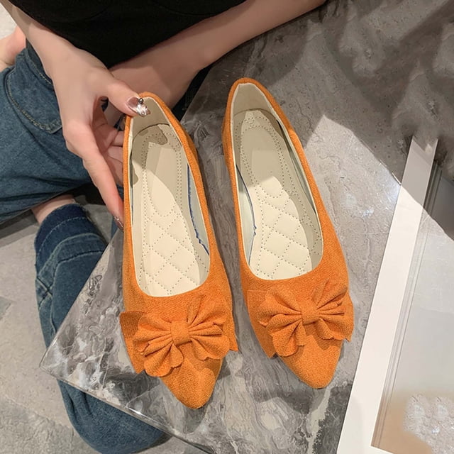 Cameland Chaussures Plates à Enfiler pour Femmes, Printemps et Été, Décolleté Peu Profond, en Suède, avec Nœud
