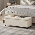 thumbnail image 2 of HOMCOM 44 Inches Storage Ottoman Bench with Lid, Legs, Foot Rest, Beige, 2 of 10