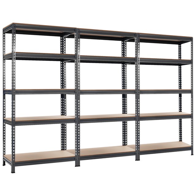 Patiojoy Étagères de Rangement Industrielles en Acier à 5 Niveaux pour Garage avec Tablettes Ajustables Gris