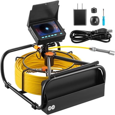VEVOR Sewer Camera 164FT Cable Pipeline Inspection Camera 4.3 Inch TFT LCD Monitor Pipe Camera Screen Waterproof IP68 Duct Inspection Camera with 6PCS LEDs 8500MAH Lithium Battery, DVR Function, 50M