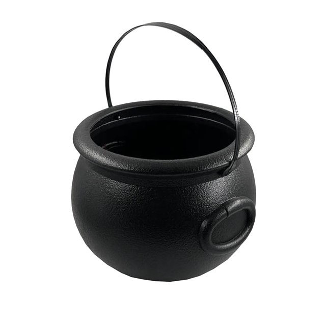 kjfeif Package Halloween Large Cauldron, Wrap Halloween Cauldron Black Plastic Witch Cauldron Kettle Halloween Cauldron Candy Rack for Halloween and St. Day Parties