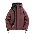 thumbnail image 1 of Men's Waterproof Work Jacket, Hooded Raincoat with Multiple Pockets for Outdoor and Casual Wear, Breathable Nylon Shell, 1 of 8