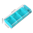 thumbnail image 3 of Meitianfacai 3 Compartment Portable Pill Organizer Clear Slide Out Design With Separate Sections Daily Medication Box Transparent Partition Storage For Morning Noon Night Doses (Blue), 3 of 6