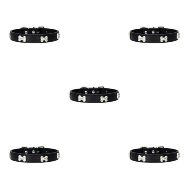 Maytalsory Comfortable Wear Cat Collar In Multiple Sizes With Stylish PU PU Cat Collar Dogs Collars black 2.0*40cm 5Set