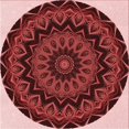 thumbnail image 1 of Ahgly Company Machine Washable Indoor Square Transitional Dark Red Area Rugs, 4' Square, 1 of 7