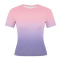 thumbnail image 4 of HongQid Womens Basic Tees Summer Short Sleeve Shirts Slim Fit Tight T Shirt Going Out Tops, 4 of 7