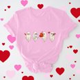 thumbnail image 1 of Cadeaux de la Saint-Valentin T-shirt Décontracté à Col Rond Manches Courtes Imprimé Arbre de Noël pour Femmes, 1 of 6