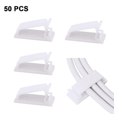 Cable clips, cable holders Adhesive cable clamps Secured base Self-adhesive cable clamp of up to for desktops TV cable organizers, chargers, PCs, etc.