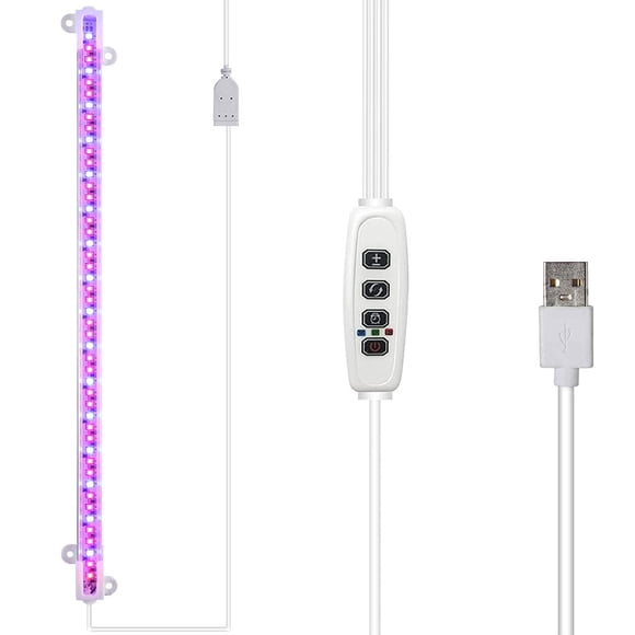 DOLITY LED Plant Grow Light Auto On / Off Timer for Greenhouse Herbs Indoor Plants Full 2-Head Red and Blue