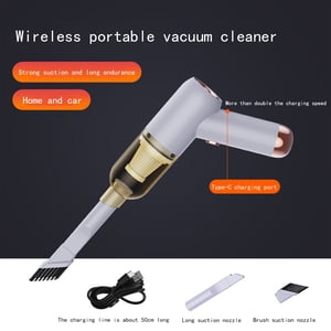 Birdeem Nettoyant à vide portatif, Aspirateur de voiture, Usb Nettoieur à vide de charge, Aviateur manuel, 4000Pa Aspirateur à main Cyclones pour voiture & Caractéristiques de la maison:, Petit aspirateur
