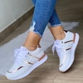 thumbnail image 1 of Weiqiqre Chaussures de Course pour Femmes en Solde, Chaussures Décontractées Confortables à Lacets pour Sports de Plein Air, à Bout Rond, Semelle Épaisse, Basses, avec Coutures, 1 of 5