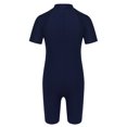 thumbnail image 3 of Aislor Kids Big Girls Zippered Swimsuit Swimwear Bathing Suit Rash Guard Shorty Sun Protection Wetsuit Navy Blue 10, 3 of 7
