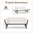 thumbnail image 3 of Costway Outdoor Convertible Sofa Daybed with Adjustable Armrests Removable Cushions White, 3 of 10