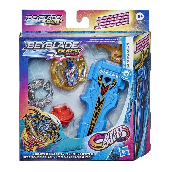 Beyblade Burst Rise Hypersphere, Lame de l'apocalypse, lanceur à rotation droite/gauche avec toupie à rotation droite, à partir de 8 ans