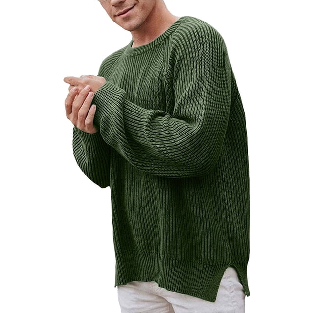 PMUYBHF Homme Hommes Veste en Jean Noire Chandail à Capuchon Uni et Hiver Automne Manche Col Rond Cardigan Chandail Blouse Chandail Long pour Homme Chandails pour Homme Pulls L