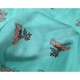 thumbnail image 4 of oneOone Silk Tabby Fabric Bird Block Printed Fabric 1 Yard 42 Inch Wide, 4 of 4