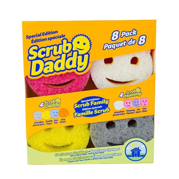 Scrub Daddy Édition Spéciale Scrub Family, Lot de 8